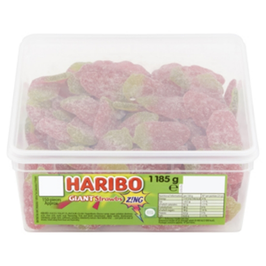 Picture of Haribo Tubs Giant Strawbs Zing  5c x150